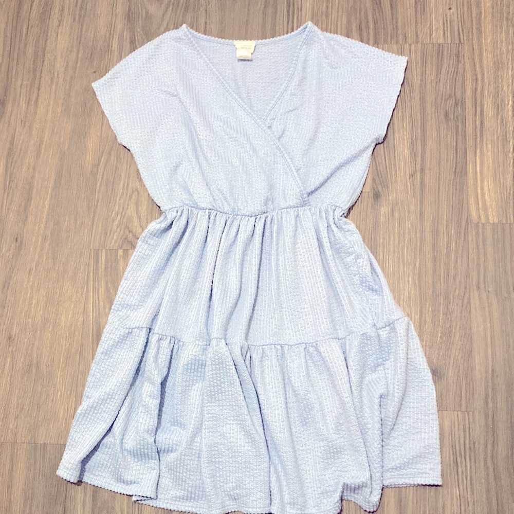 Caution To The Wind Light Blue Shortsleeved Dress